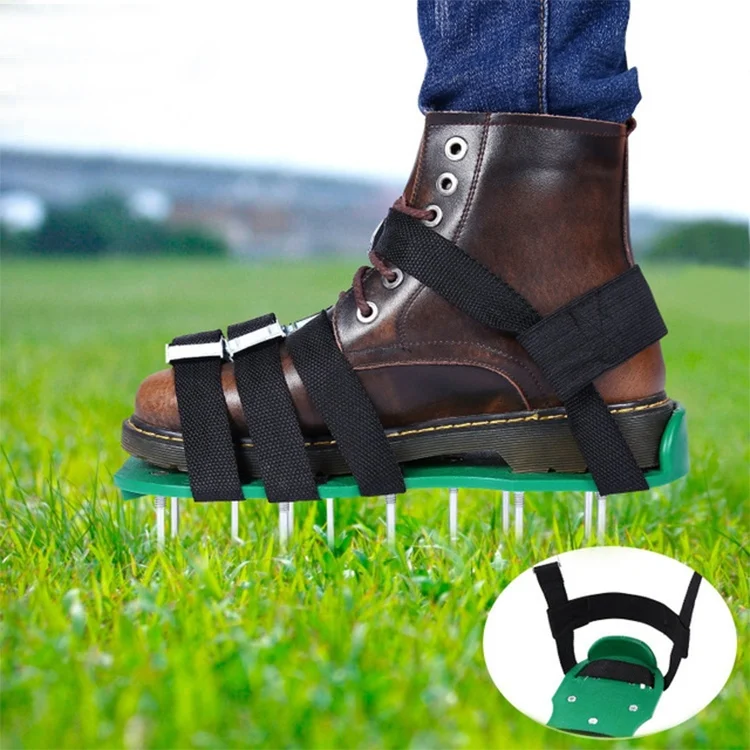 OG5085B_5.webp Garden Lawn Garden Tools Grass Ripper Spiked Shoes with 8 Metal Buckles - Image 6