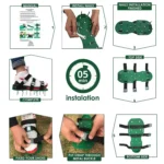 Garden Lawn Garden Tools Grass Ripper Spiked Shoes with 8 Metal Buckles - Image 8