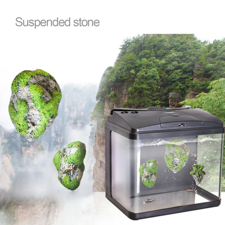OG5648_3.webp Aquarium Decoration Floating Pumice Suspended Stone Artificial Fish Tank Acuarios Moss Flying Rock Aquatic Ornament Landscape, Middle Size: 8.7 x 14.3cm - Image 4