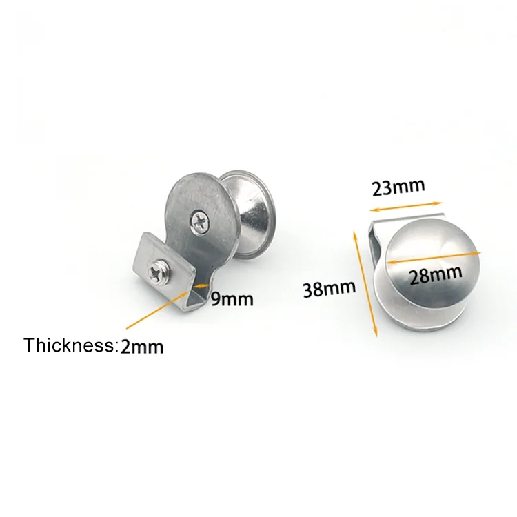 OG5660_2.webp Stainless Steel Wire Drawing Open Hole Free Glass Cabinet Door Handle, Size: S - Image 3