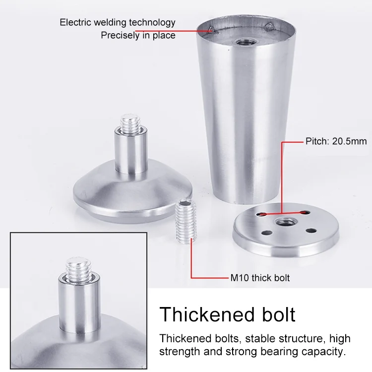 OG5664_4.webp Stainless Steel Thickened Adjustable Foot Cup Type Cupboard Foot, 100mm - Image 5