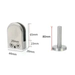 201 Stainless Steel Glass Fish Mouth Support Rod Fixing Clip with 14x80mm Rod, Specification: L - Image 3