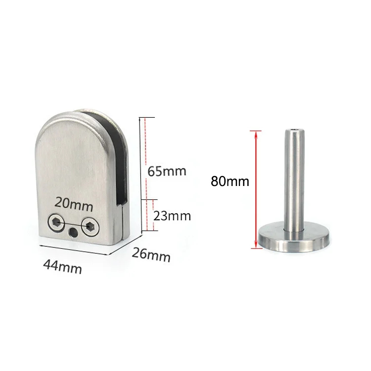 OG5671_2.webp 201 Stainless Steel Glass Fish Mouth Support Rod Fixing Clip with 14x80mm Rod, Specification: L - Image 3