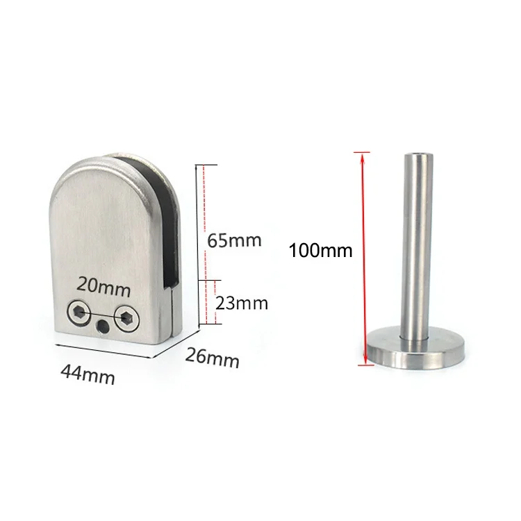 OG5672_2.webp 201 Stainless Steel Glass Fish Mouth Support Rod Fixing Clip with 14x100mm Rod, Specification: L - Image 3