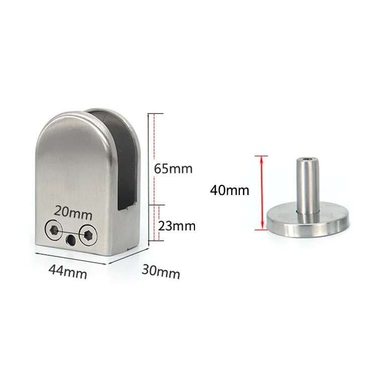 OG5673_2.webp 201 Stainless Steel Glass Fish Mouth Support Rod Fixing Clip with 14x40mm Rod, Specification: XL - Image 3