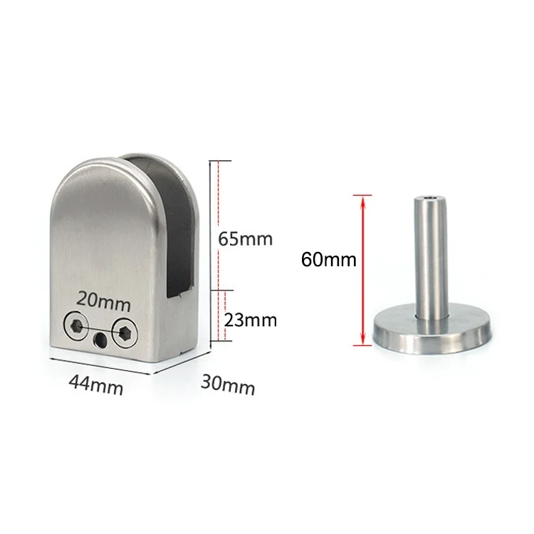 OG5674_2.webp 201 Stainless Steel Glass Fish Mouth Support Rod Fixing Clip with 14x60mm Rod, Specification: XL - Image 3