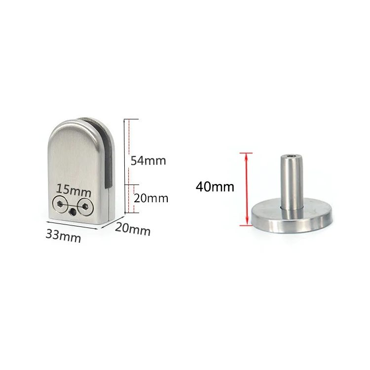 OG5677_2.webp 201 Stainless Steel Glass Fish Mouth Support Rod Fixing Clip with 14x40mm Rod, Specification: S - Image 3