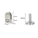 201 Stainless Steel Glass Fish Mouth Support Rod Fixing Clip with 14x60mm Rod, Specification: S - Image 3