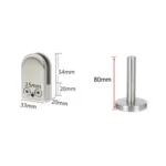 201 Stainless Steel Glass Fish Mouth Support Rod Fixing Clip with 14x80mm Rod, Specification: S - Image 3