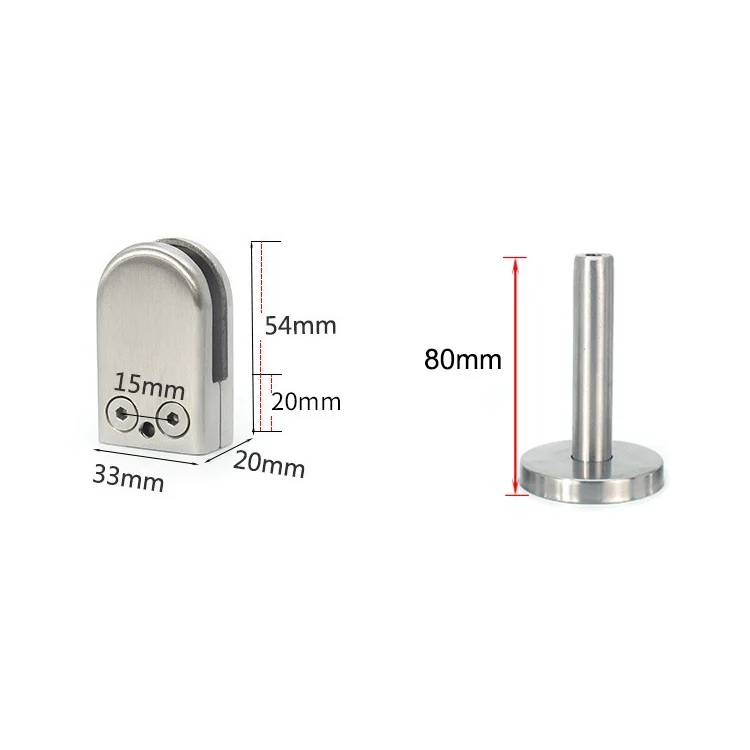 OG5679_2.webp 201 Stainless Steel Glass Fish Mouth Support Rod Fixing Clip with 14x80mm Rod, Specification: S - Image 3