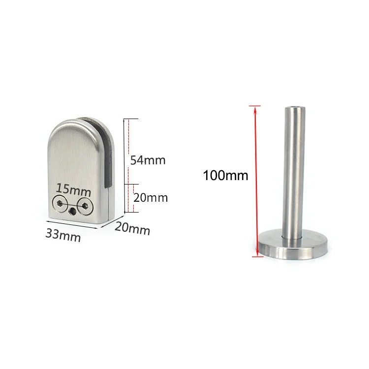 OG5690_2.webp 201 Stainless Steel Glass Fish Mouth Support Rod Fixing Clip with 14x100mm Rod, Specification: S - Image 3