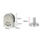 201 Stainless Steel Glass Fish Mouth Support Rod Fixing Clip with 14x40mm Rod, Specification: M - Image 3