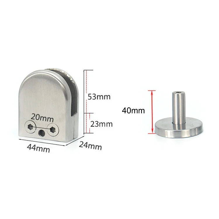 OG5920_2.webp 201 Stainless Steel Glass Fish Mouth Support Rod Fixing Clip with 14x40mm Rod, Specification: M - Image 3