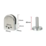 201 Stainless Steel Glass Fish Mouth Support Rod Fixing Clip with 14x60mm Rod, Specification: M - Image 3