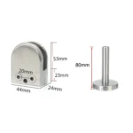 201 Stainless Steel Glass Fish Mouth Support Rod Fixing Clip with 14x80mm Rod, Specification: M - Image 3