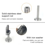 201 Stainless Steel Glass Fish Mouth Support Rod Fixing Clip with 14x80mm Rod, Specification: M - Image 4