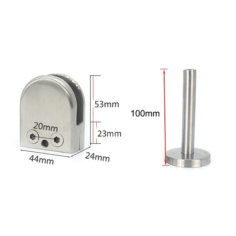 OG5923_2.webp 201 Stainless Steel Glass Fish Mouth Support Rod Fixing Clip with 14x100mm Rod, Specification: M - Image 3