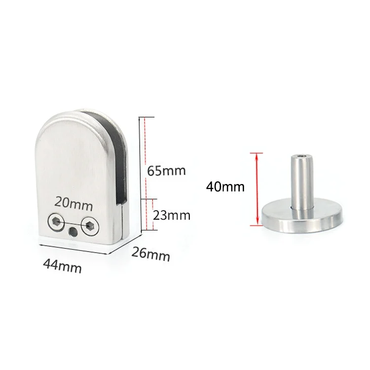 OG5924_2.webp 304 Stainless Steel Glass Fish Mouth Support Rod Fixing Clip with 14x40mm Rod, Specification: L - Image 3