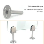 304 Stainless Steel Glass Fish Mouth Support Rod Fixing Clip with 14x60mm Rod, Specification: L - Image 5
