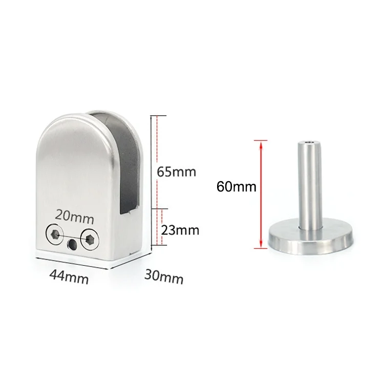OG5950_2.webp 304 Stainless Steel Glass Fish Mouth Support Rod Fixing Clip with 14x60mm Rod, Specification: XL - Image 3