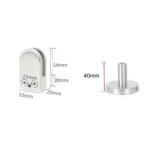 304 Stainless Steel Glass Fish Mouth Support Rod Fixing Clip with 14x40mm Rod, Specification: S - Image 3