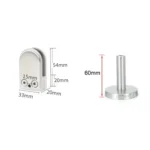 304 Stainless Steel Glass Fish Mouth Support Rod Fixing Clip with 14x60mm Rod, Specification: S - Image 3