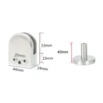 304 Stainless Steel Glass Fish Mouth Support Rod Fixing Clip with 14x40mm Rod, Specification: M - Image 3