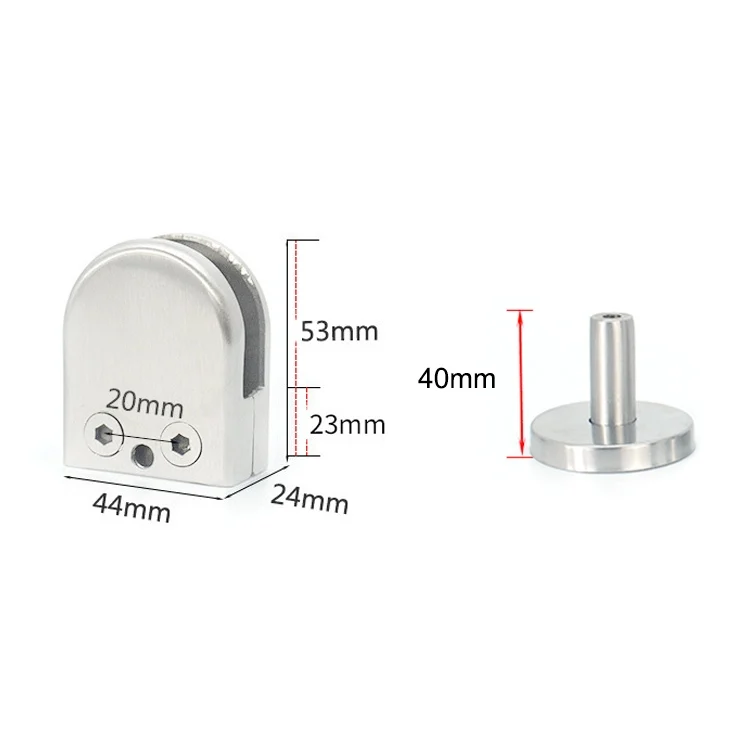 OG5958_2.webp 304 Stainless Steel Glass Fish Mouth Support Rod Fixing Clip with 14x40mm Rod, Specification: M - Image 3