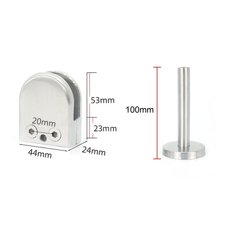 OG5966_2.webp 304 Stainless Steel Glass Fish Mouth Support Rod Fixing Clip with 14x100mm Rod, Specification: M - Image 3