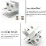 Aluminum Alloy Glass Combination Clamp Cabinet Partition Fixing Clip, 90 degrees Cliped 8-10mm - Image 3