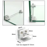 Aluminum Alloy Glass Combination Clamp Cabinet Partition Fixing Clip, 90 degrees Cliped 8-10mm - Image 4