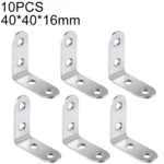 10pcs Stainless Steel 90 Degree Angle Bracket,Corner Brace Joint Bracket Fastener Furniture Cabinet Screens Wall (40mm)