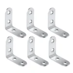 10pcs Stainless Steel 90 Degree Angle Bracket,Corner Brace Joint Bracket Fastener Furniture Cabinet Screens Wall (40mm) - Image 2