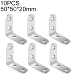 10pcs Stainless Steel 90 Degree Angle Bracket,Corner Brace Joint Bracket Fastener Furniture Cabinet Screens Wall (50mm)