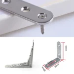 10pcs Stainless Steel 90 Degree Angle Bracket,Corner Brace Joint Bracket Fastener Furniture Cabinet Screens Wall (50mm) - Image 3