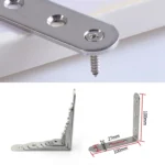 2pcs Stainless Steel 90 Degree Angle Bracket,Corner Brace Joint Bracket Fastener Furniture Cabinet Screens Wall (100mm) - Image 3