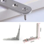 2pcs Stainless Steel 90 Degree Angle Bracket,Corner Brace Joint Bracket Fastener Furniture Cabinet Screens Wall (125mm) - Image 3