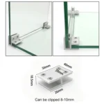 Aluminum Alloy Glass Combination Clamp Cabinet Partition Fixing Clip, 180 degrees Cliped 8-10mm - Image 4