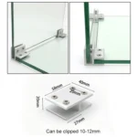 Aluminum Alloy Glass Combination Clamp Cabinet Partition Fixing Clip, 180 degrees Cliped 10-12mm - Image 4