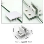 Aluminum Alloy Glass Combination Clamp Cabinet Partition Fixing Clip, T-type Cliped 8-10mm - Image 4