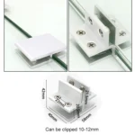 Aluminum Alloy Glass Combination Clamp Cabinet Partition Fixing Clip, T-type Cliped 10-12mm - Image 4