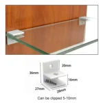 10 PCS F-type Aluminum Alloy Glass Combination Clamp Cabinet Partition Fixing Clip, Size: S, Cliped 5-10mm - Image 4