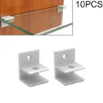 10 PCS F-type Aluminum Alloy Glass Combination Clamp Cabinet Partition Fixing Clip, Size: S, Cliped 10-13mm