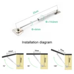 Iron Head Cabinet Gas Holder Hydraulic Rod Buffer Telescopic Strut, 10 inch 80N (8kg) - Image 5