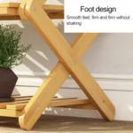 3-Layer Balcony Living Room Collapsible Solid Wood Flower Stand Potted Planting Shelves, Length: 50cm - Image 6