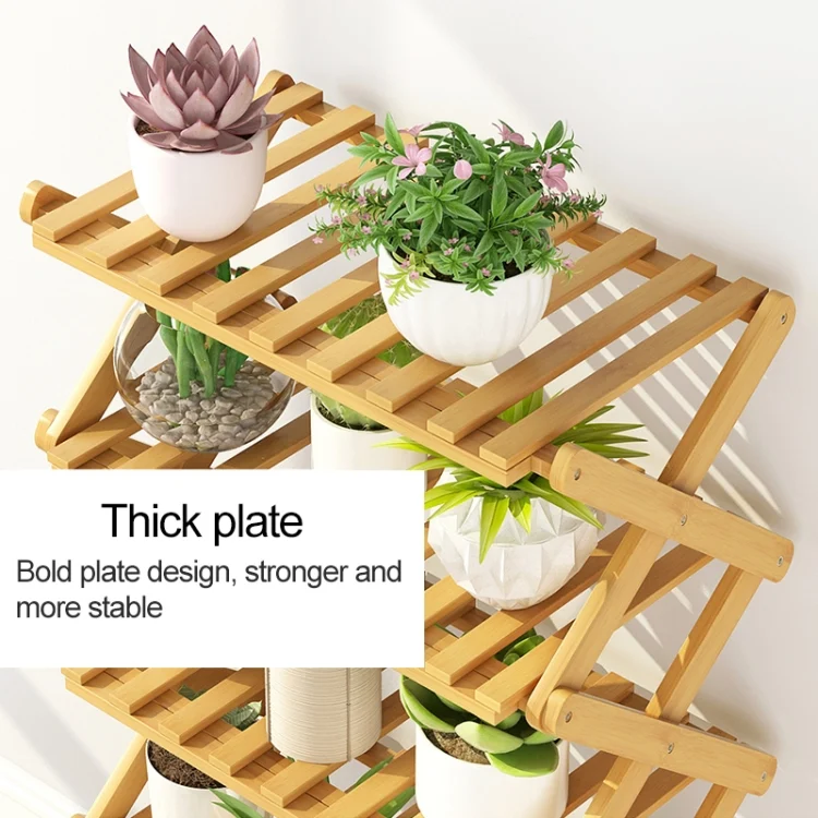OG6670_2.webp 4-Layer Balcony Living Room Collapsible Solid Wood Flower Stand Potted Planting Shelves, Length: 50cm - Image 3