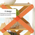 4-Layer Balcony Living Room Collapsible Solid Wood Flower Stand Potted Planting Shelves, Length: 50cm - Image 5