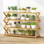 4-Layer Balcony Living Room Collapsible Solid Wood Flower Stand Potted Planting Shelves, Length: 100cm - Image 2