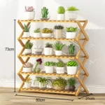 5-Layer Balcony Living Room Collapsible Solid Wood Flower Stand Potted Planting Shelves, Length: 80cm - Image 7
