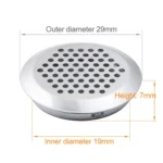 10pcs Bevel Surface 19mm Cabinet Round Air Vent Stainless Steel Louvered Grille Cover Vents with Little Holes - Image 2